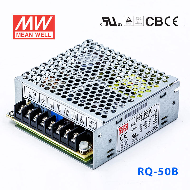 Mean Well RQ-50B Power Supply 50W 5V 12V -5V -12V 5A