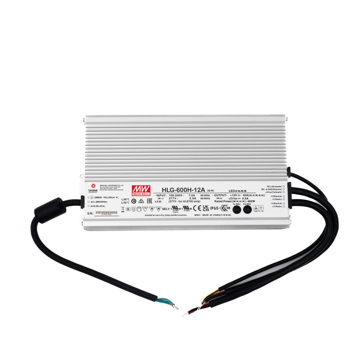 Mean Well HLG-600H-12A Power Supply 480W 12V - Adjustable 40A - PHOTO 1