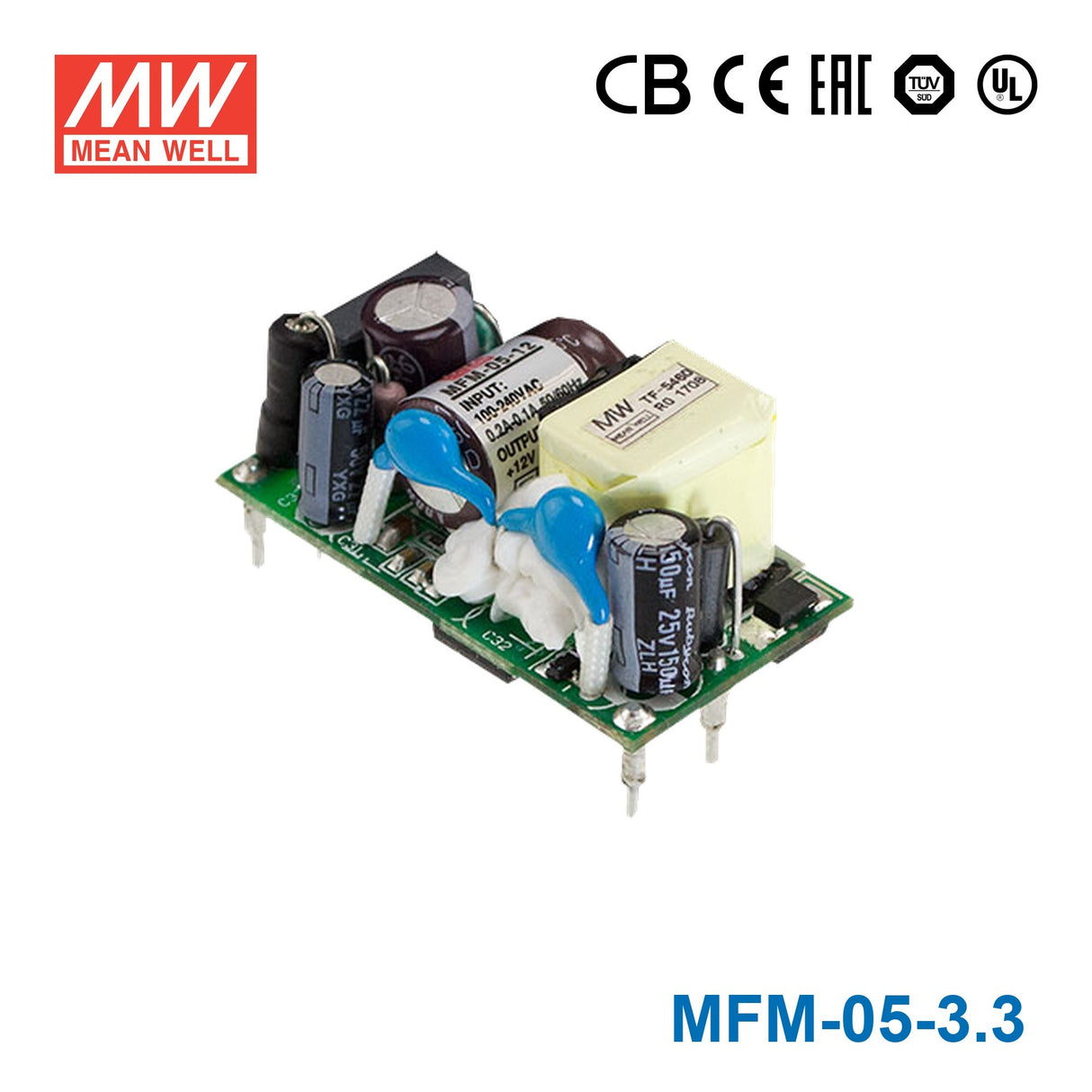 Mean Well MFM-05-3.3 Power Supply 5W 3.3V 1.25A