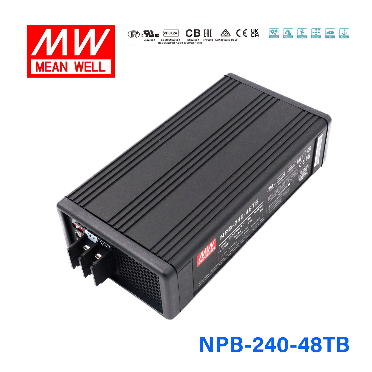 Mean Well NPB-240-48TB Battery Charger 240W 48V Terminal Block 4A
