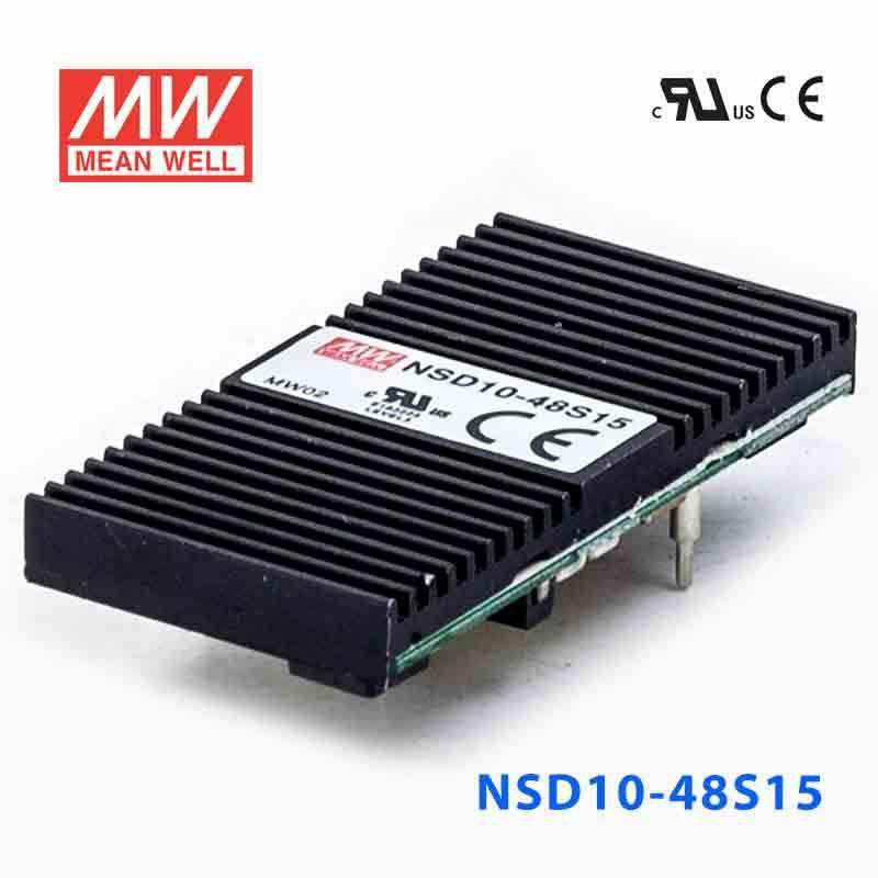 Mean Well NSD10-48S15 DC-DC Converter - 10.05W - 22~72V in 15V out 670mA