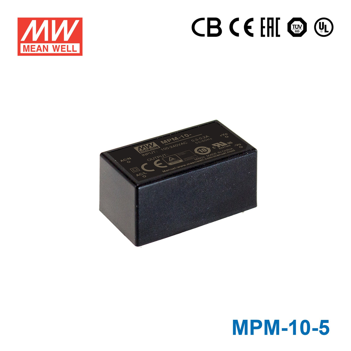 Mean Well MPM-10-5 Power Supply 10W 5V 2A