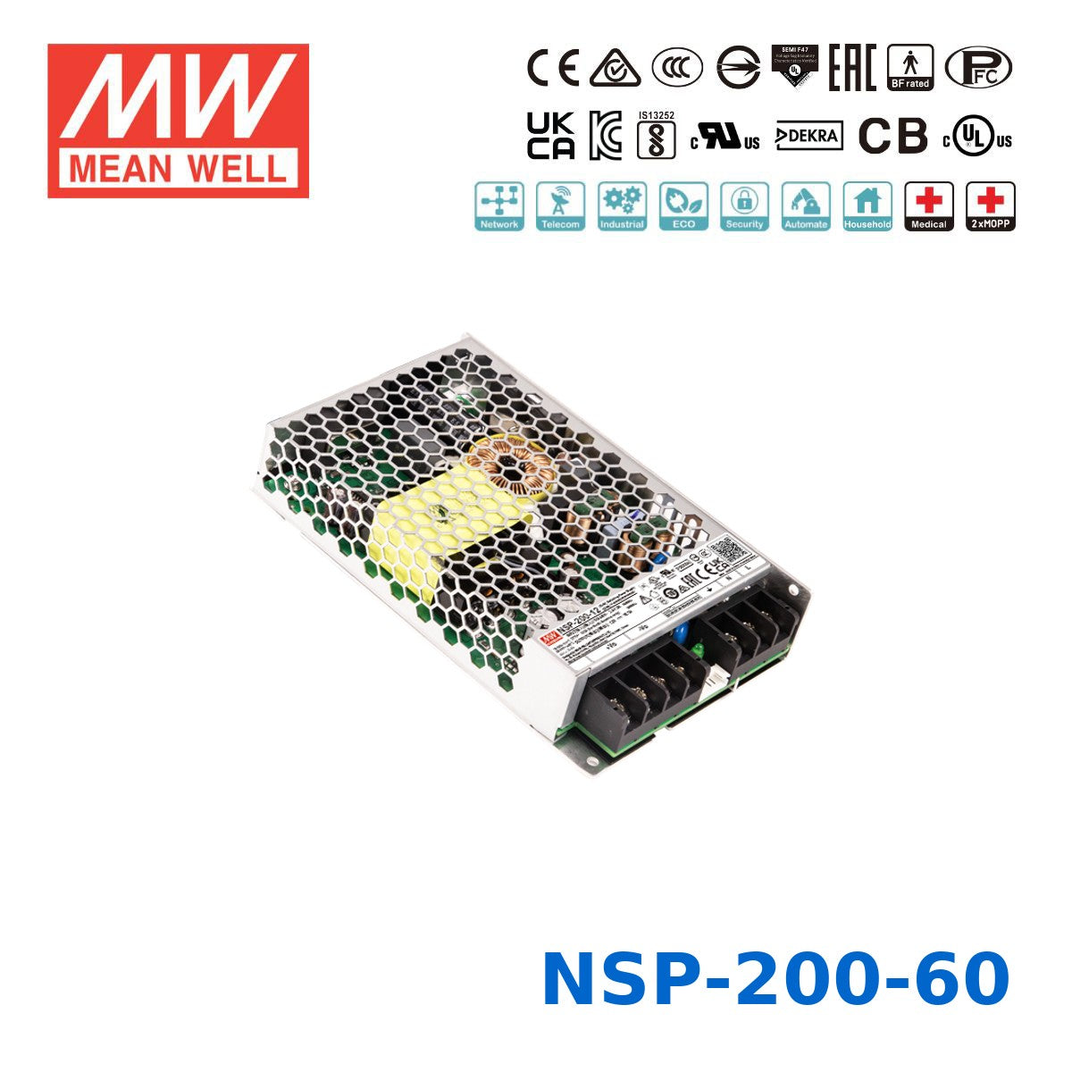 Mean Well 201.6W High Reliable Multi-Industries Power Supply 60V 3.36A