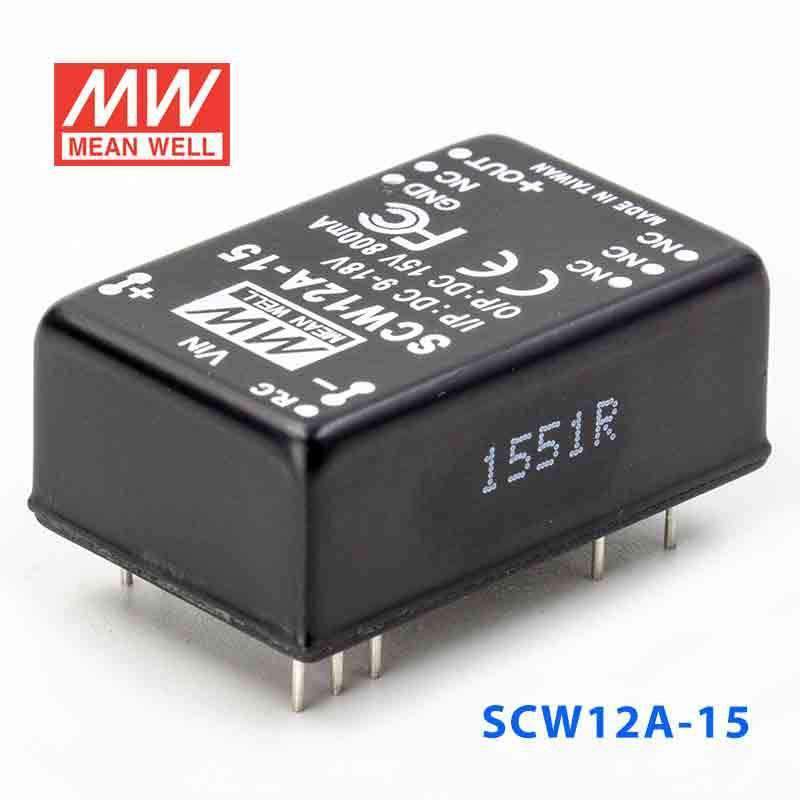 Mean Well SCW12A-15 DC-DC Converter - 12W 9~18V DC in 15V out 800mA - PHOTO 1