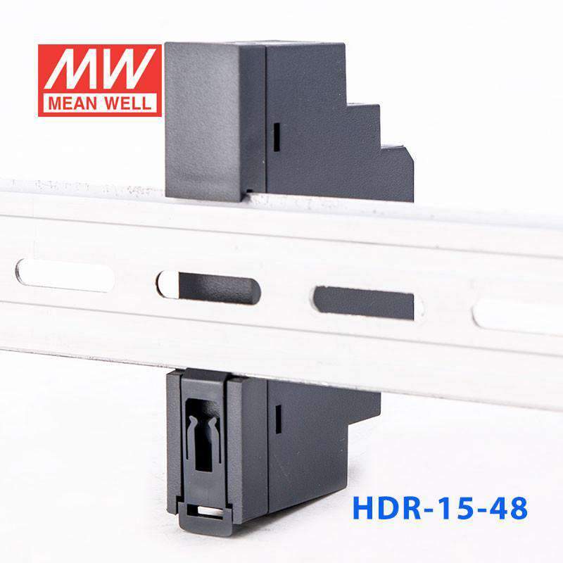 Mean Well HDR-15-48 Ultra Slim Step Shape Power Supply 15W 48V 0.32A - DIN Rail - PHOTO 3