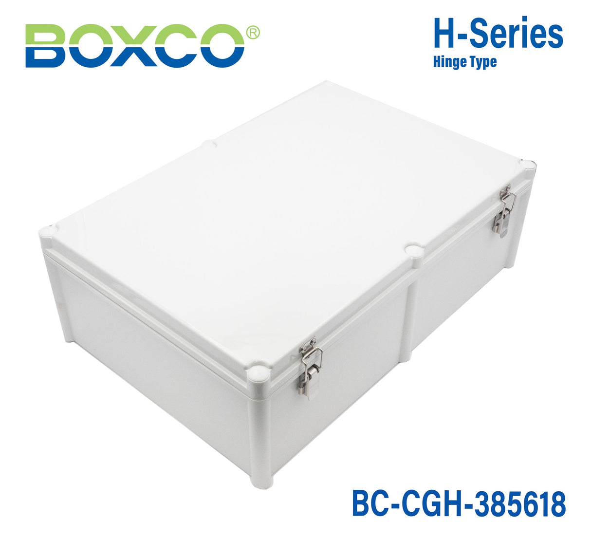 Boxco BC - CGH - 385618 Plastic Boxes Stainless Hinge Type Grey - BC - CGH - 385618 - powersupplymall.com