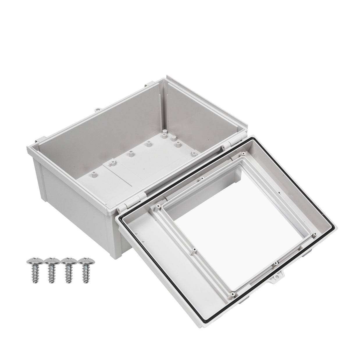 Boxco D - Series 13.78 x 9.84 x 6.69 Inches(350 x 250 x 170mm) All In One Dual Door Box Enclosure, IP67, IK08, ABS, Grey Cover - BC-ARD-253517 - powersupplymall.com