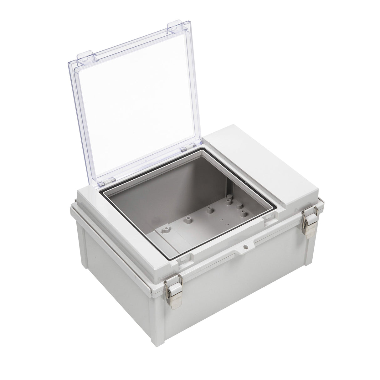 Boxco D - Series 13.78 x 9.84 x 7.48 Inches(350 x 250 x 190mm) All In One Dual Door Box Enclosure, IP67, IK08, ABS, Grey Cover - BC-ARD-253519 - powersupplymall.com
