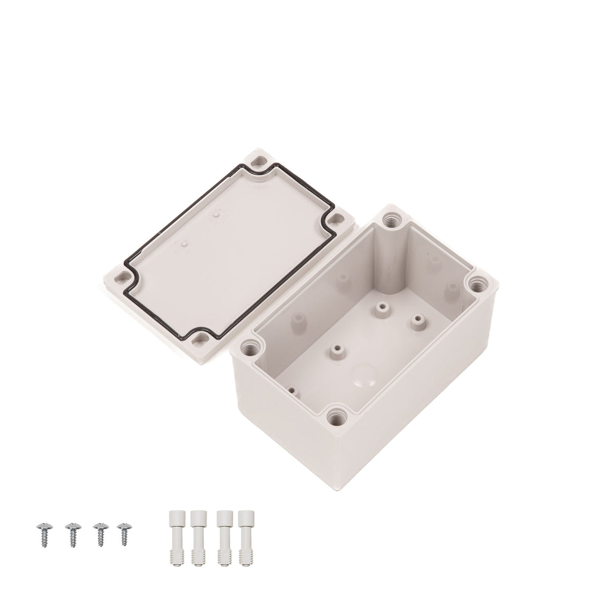 Boxco M - Series 3.15 x 5.12 x 3.35 Inches(80 x 130 x 85mm) Plastic Enclosure, IP67, IK08, PC, Grey Cover, Screw Type - BC - CGM - 081308 - powersupplymall.com