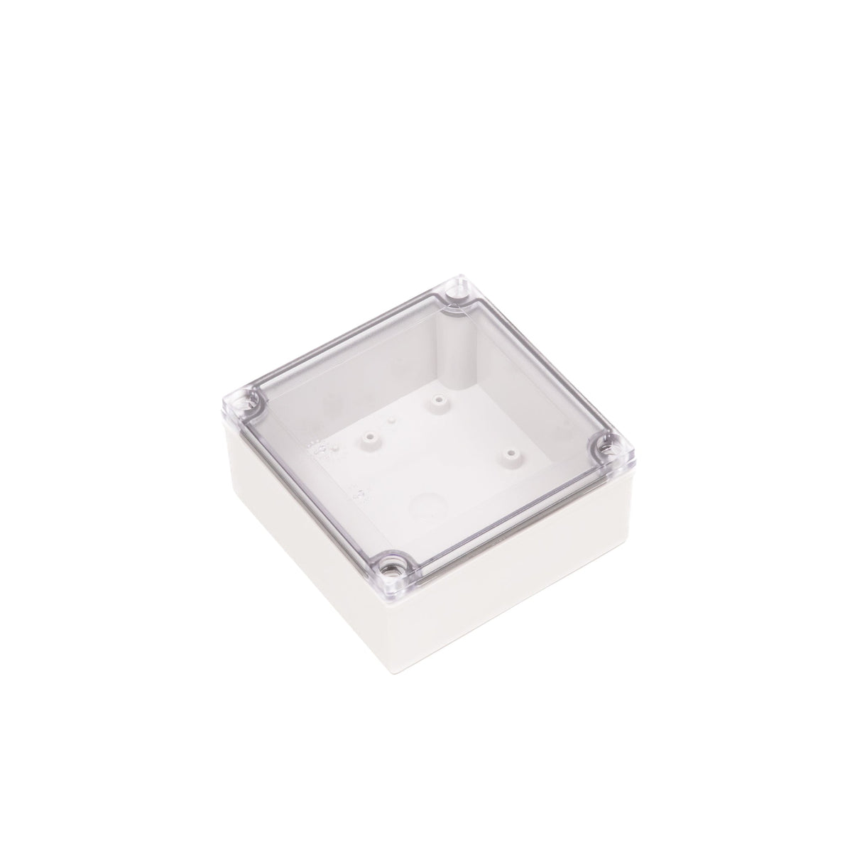 Boxco M - Series 5.12 x 5.12 x 2.36 Inches(130 x 130 x 60mm) Plastic Enclosure, IP67, IK08, PC, Transparent Cover, Screw Type - BC-CTM-131306 - powersupplymall.com