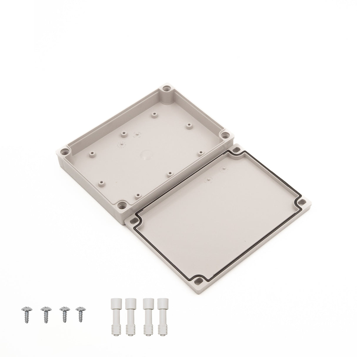 Boxco M - Series 5.12 x 7.09 x 1.38 Inches(130 x 180 x 35mm) Plastic Enclosure, IP67, IK08, ABS, Grey Cover, Screw Type - BC - AGM - 131803 - powersupplymall.com