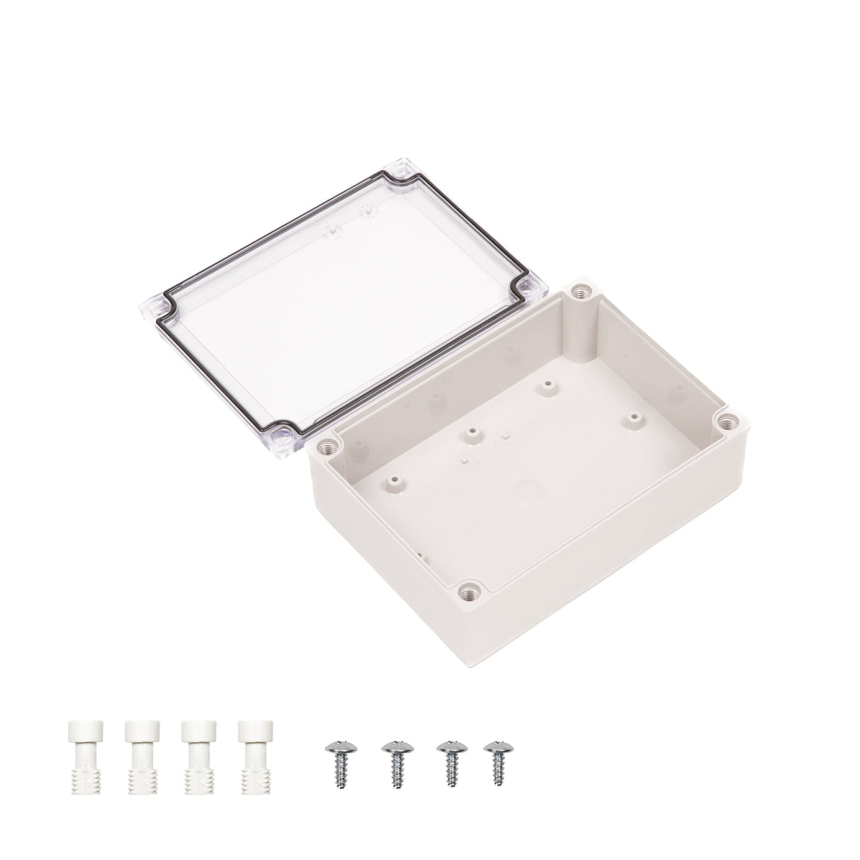 Boxco M - Series 5.12 x 7.09 x 2.36 Inches(130 x 180 x 60mm) Plastic Enclosure, IP67, IK08, PC, Transparent Cover, Screw Type - BC - CTM - 131806 - powersupplymall.com