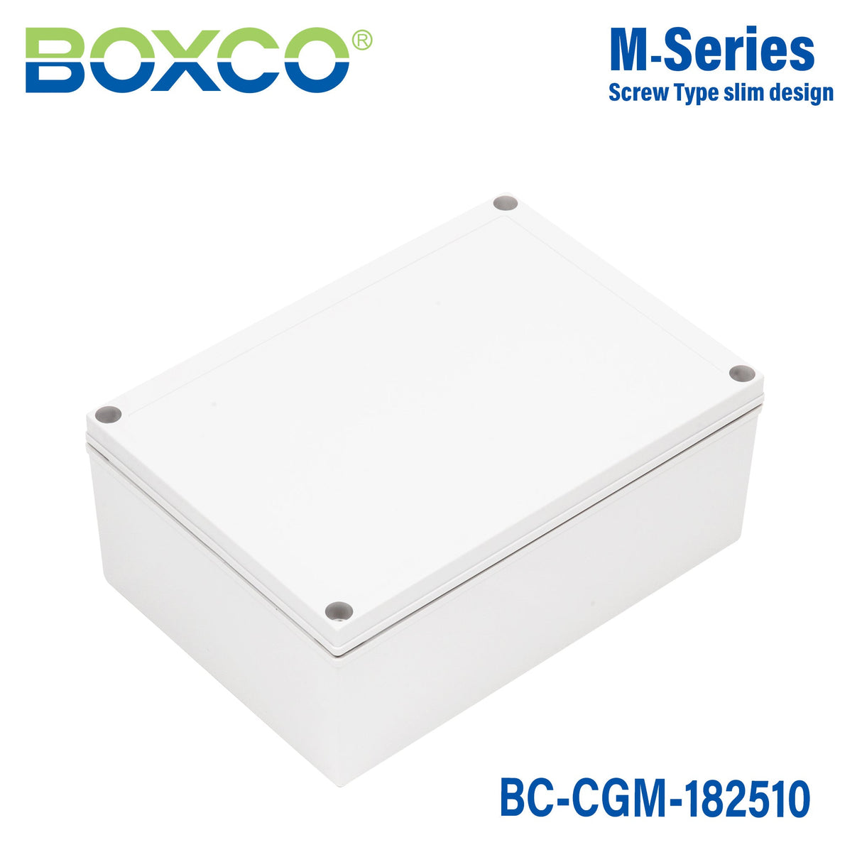 Boxco M - Series 7.09 x 10.04 x 3.94 Inches(180 x 255 x 100mm) Plastic Enclosure, IP67, IK08, PC, Grey Cover, Screw Type - BC - CGM - 182510 - powersupplymall.com