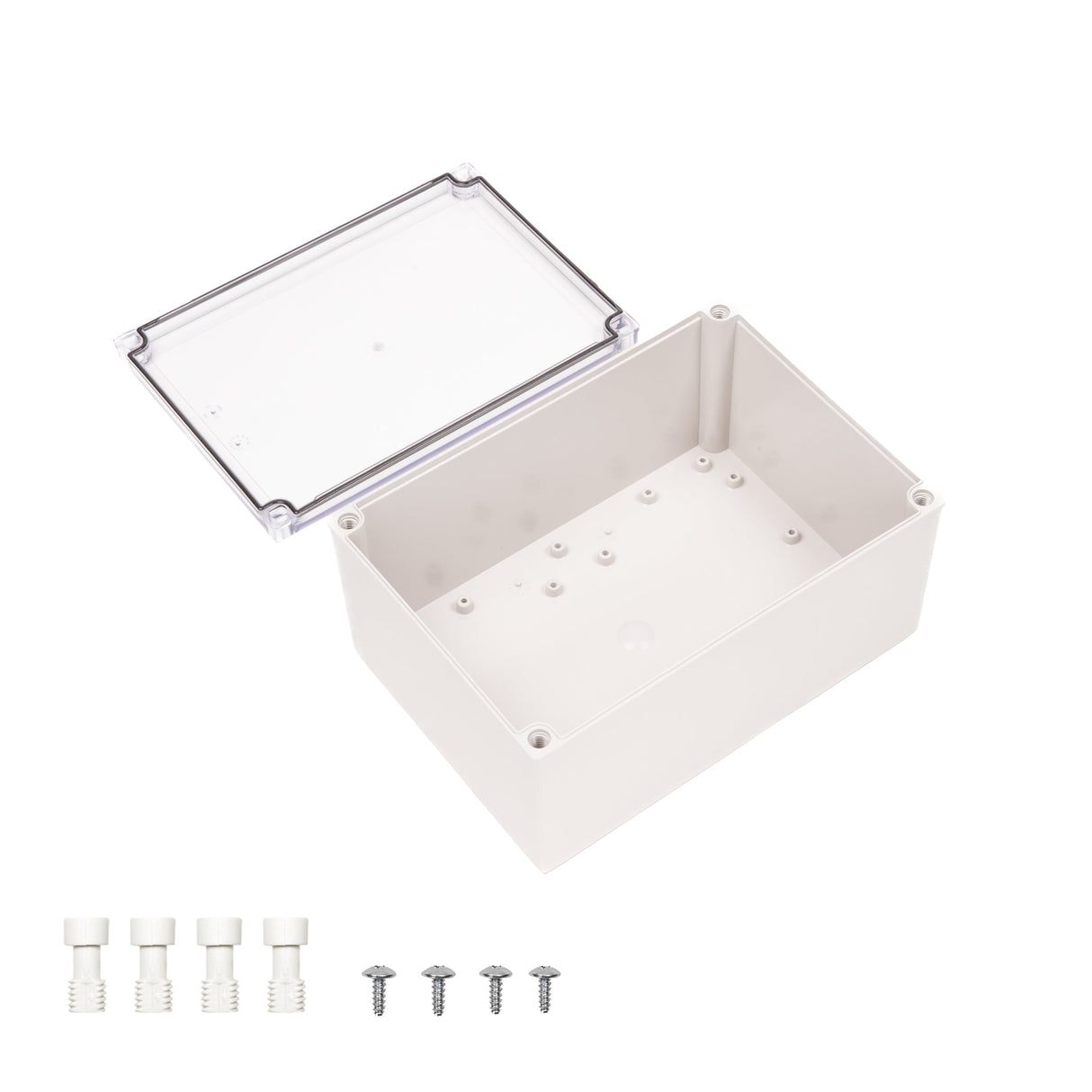 Boxco M - Series 7.09 x 10.04 x 4.92 Inches(180 x 255 x 125mm) Plastic Enclosure, IP67, IK08, PC, Transparent Cover, Screw Type - BC - CTM - 182512 - powersupplymall.com