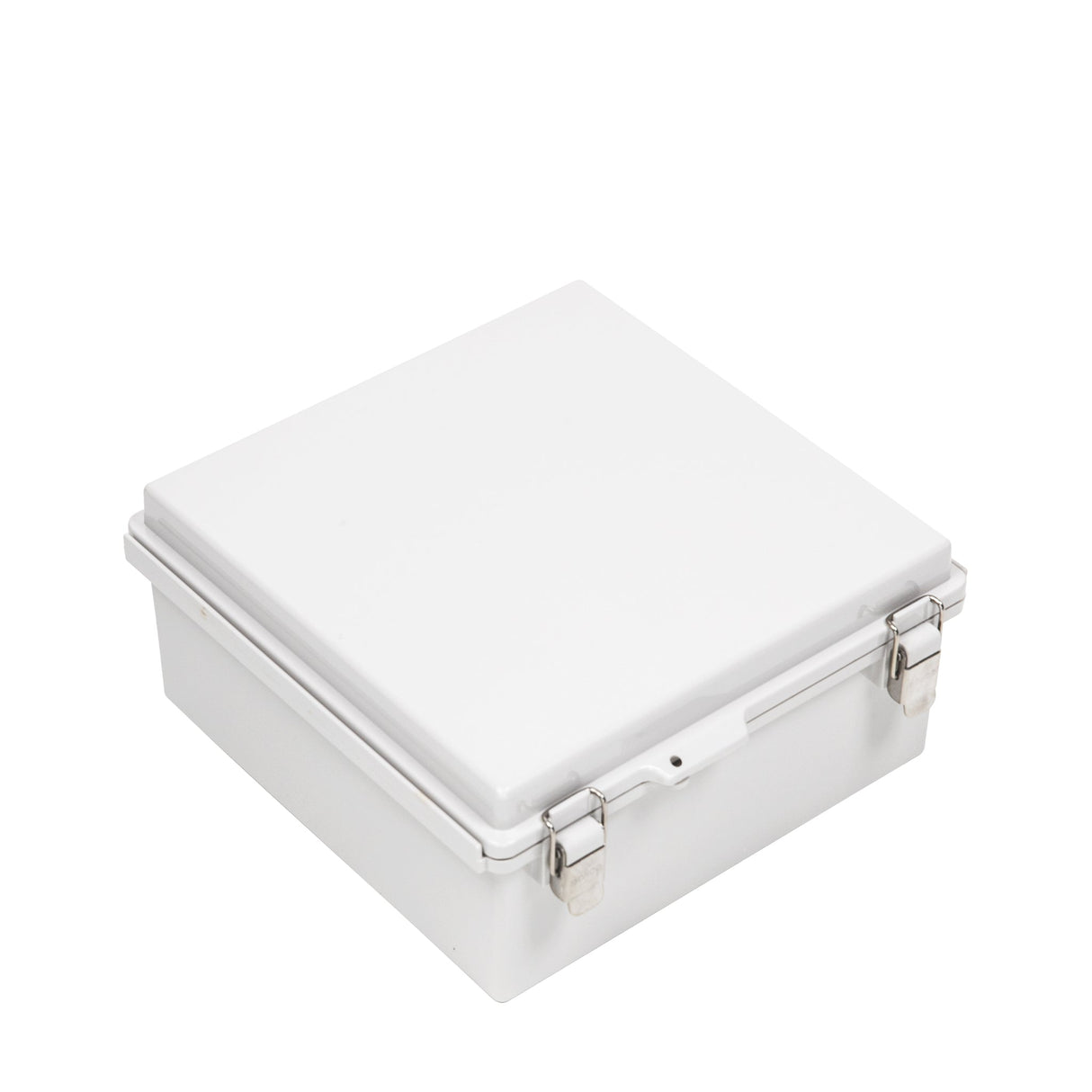 Boxco P - Series 11.02 x 11.02 x 5.12 Inches(280 x 280 x 130mm) Plastic Enclosure, IP67, IK08, ABS, Grey Cover, Molded Hinge and Latch Type - BC - AGP - 282813 - powersupplymall.com