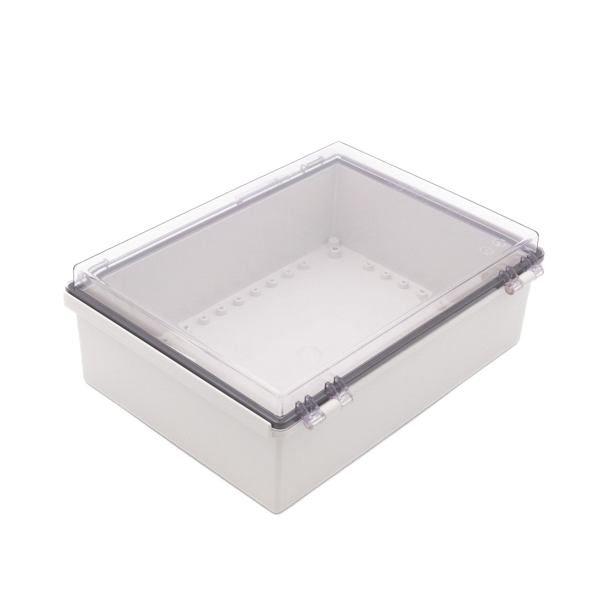 Boxco P - Series 11.02 x 14.96 x 5.12 Inches(280 x 380 x 130mm) Plastic Enclosure, IP67, IK08, ABS, Transparent Cover, Molded Hinge and Latch Type - BC - ATP - 283813 - powersupplymall.com