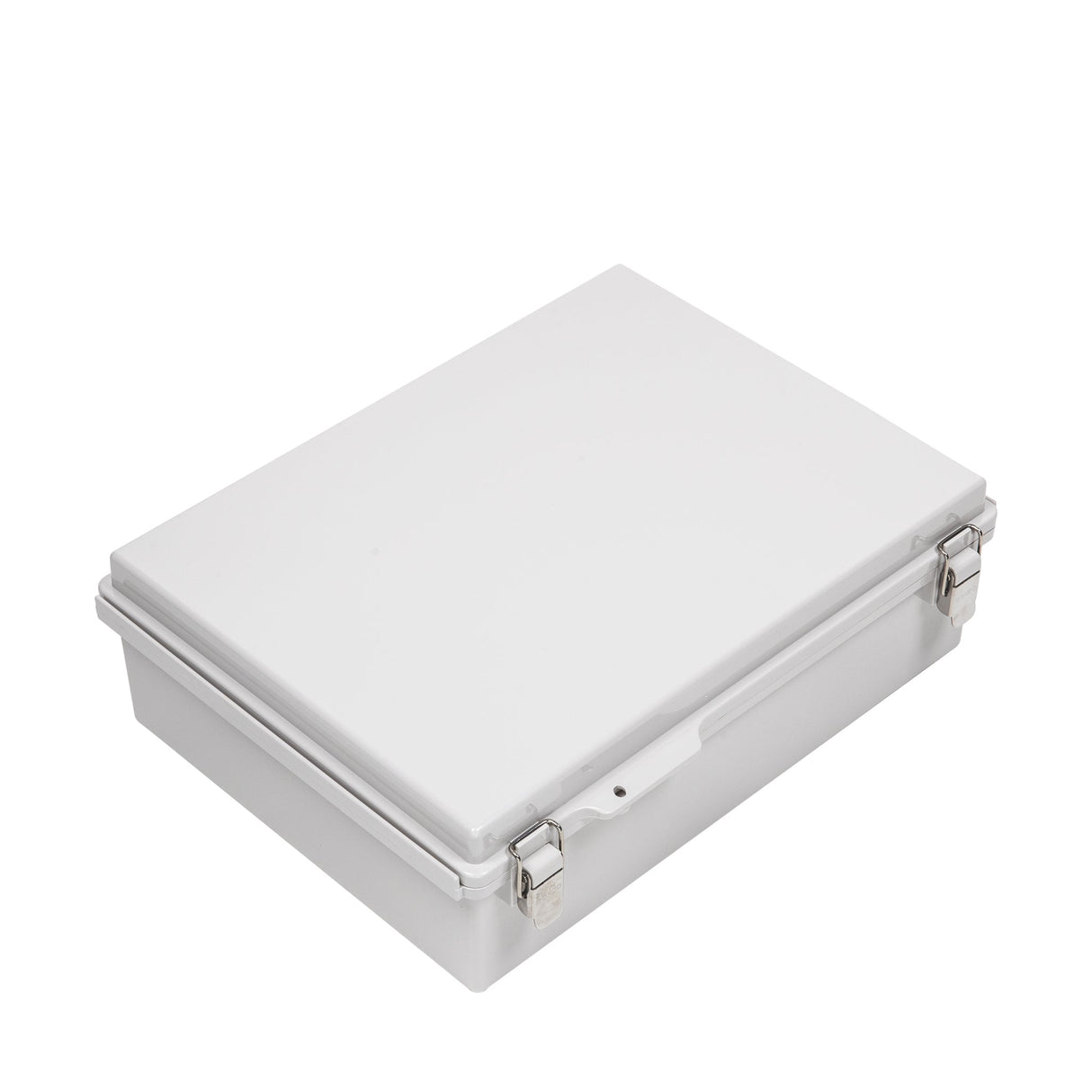 Boxco P - Series 11.81 x 15.75 x 4.72 Inches(300 x 400 x 120mm) Plastic Enclosure, IP67, IK08, ABS, Grey Cover, Molded Hinge and Latch Type - BC-AGP-304012 - powersupplymall.com