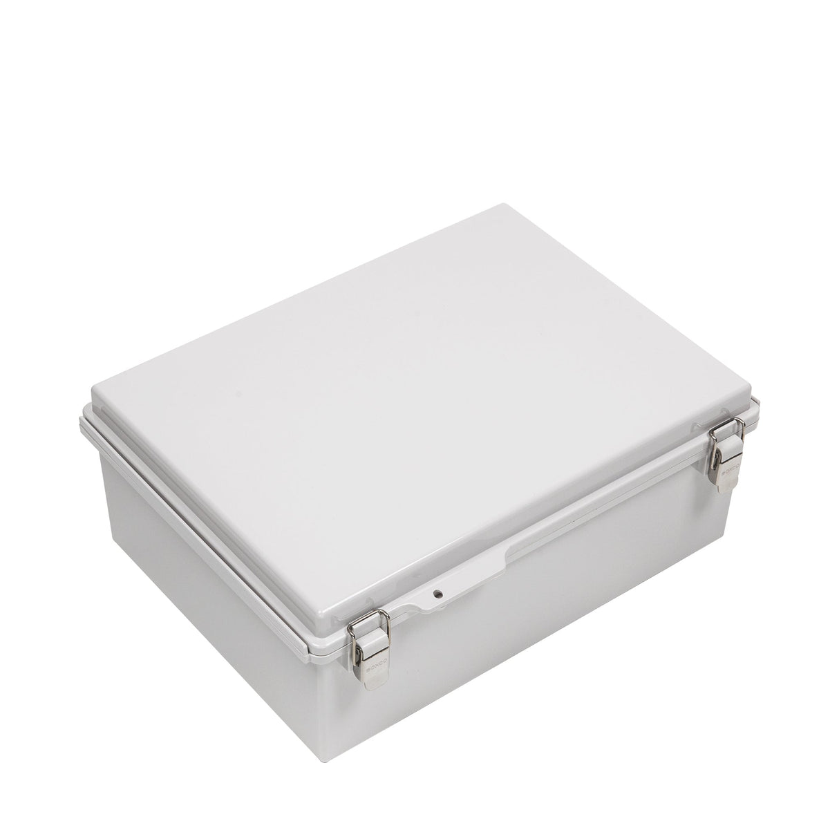 Boxco P - Series 11.81 x 15.75 x 5.91 Inches(300 x 400 x 150mm) Plastic Enclosure, IP67, IK08, ABS, Grey Cover, Molded Hinge and Latch Type - BC-AGP-304015 - powersupplymall.com