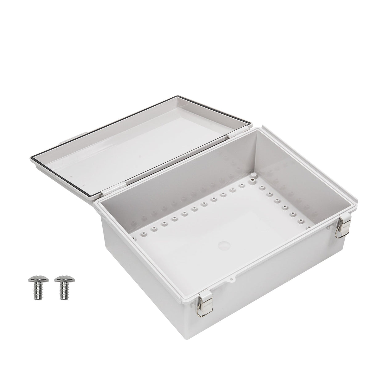 Boxco P - Series 11.81 x 15.75 x 5.91 Inches(300 x 400 x 150mm) Plastic Enclosure, IP67, IK08, ABS, Grey Cover, Molded Hinge and Latch Type - BC-AGP-304015 - powersupplymall.com