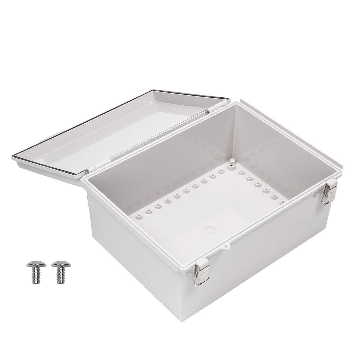 Boxco P - Series 11.81 x 15.75 x 7.09 Inches(300 x 400 x 180mm) Plastic Enclosure, IP67, IK08, ABS, Grey Cover, Molded Hinge and Latch Type - BC-AGP-304018 - powersupplymall.com