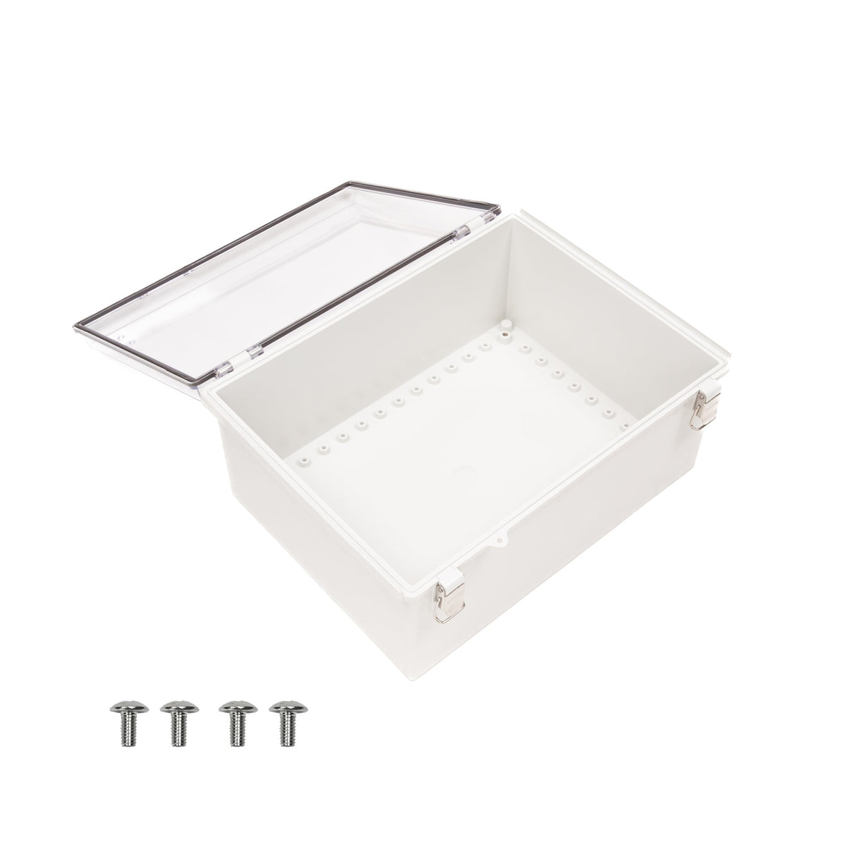Boxco P - Series 11.81 x 15.75 x 7.09 Inches(300 x 400 x 180mm) Plastic Enclosure, IP67, IK08, ABS, Transparent Cover, Molded Hinge and Latch Type - BC-ATP-304018 - powersupplymall.com