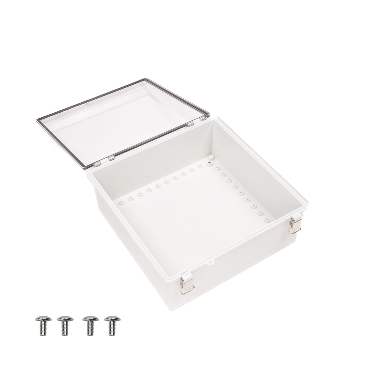 Boxco P - Series 13.78 x 13.78 x 5.91 Inches(350 x 350 x 150mm) Plastic Enclosure, IP67, IK08, ABS, Transparent Cover, Molded Hinge and Latch Type - BC - ATP - 353515 - powersupplymall.com