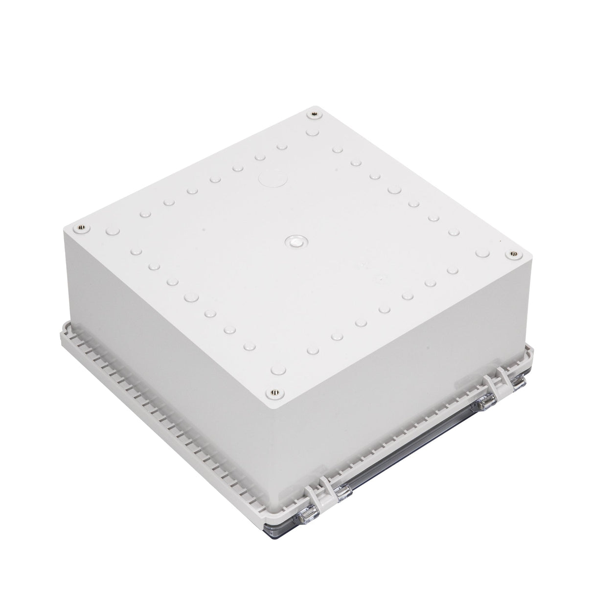 Boxco P - Series 13.78 x 13.78 x 7.09 Inches(350 x 350 x 180mm) Plastic Enclosure, IP67, IK08, ABS, Transparent Cover, Molded Hinge and Latch Type - BC-ATP-353518 - powersupplymall.com