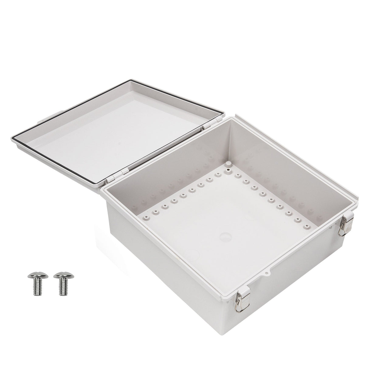 Boxco P - Series 13.78 x 13.78 x 7.09 Inches(350 x 350 x 180mm) Plastic Enclosure, IP67, IK08, PC, Grey Cover, Molded Hinge and Latch Type - BC-CGP-353518 - powersupplymall.com
