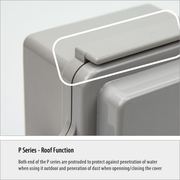 Boxco P - Series 15.75 x 23.62 x 9.06 Inches(400 x 600 x 230mm) Plastic Enclosure, IP67, IK08, ABS, Grey Cover, Molded Hinge and Latch Type - BC-AGP-406023 - powersupplymall.com