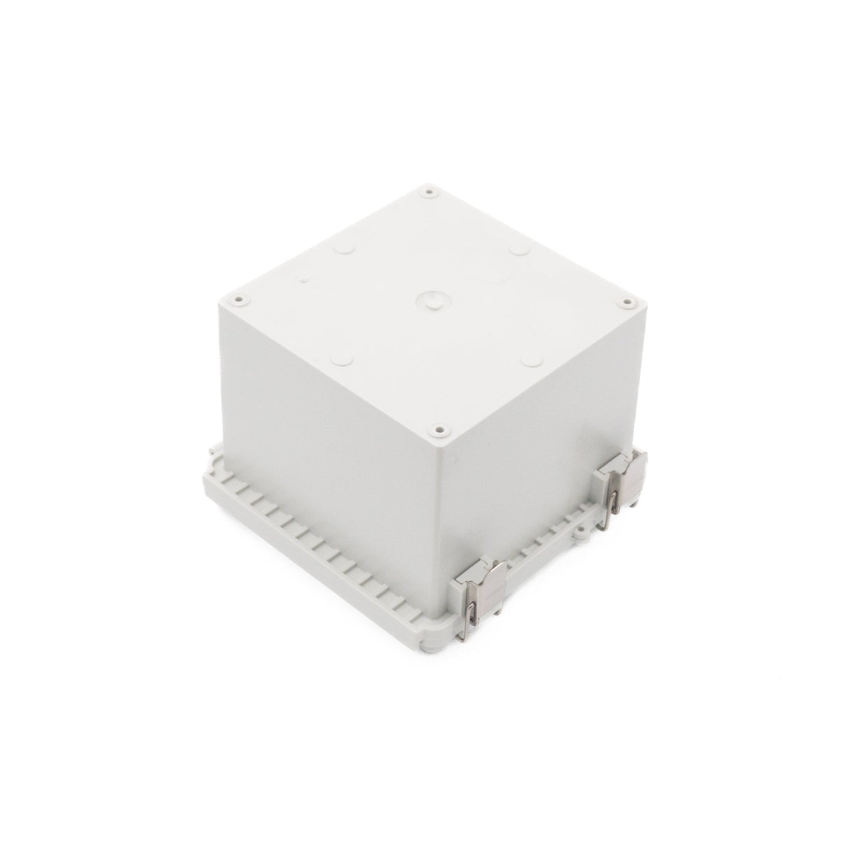Boxco P - Series 5.91 x 5.91 x 4.72 Inches(150 x 150 x 120mm) Plastic Enclosure, IP67, IK08, ABS, Grey Cover, Molded Hinge and Latch Type - BC-AGP-151512 - powersupplymall.com
