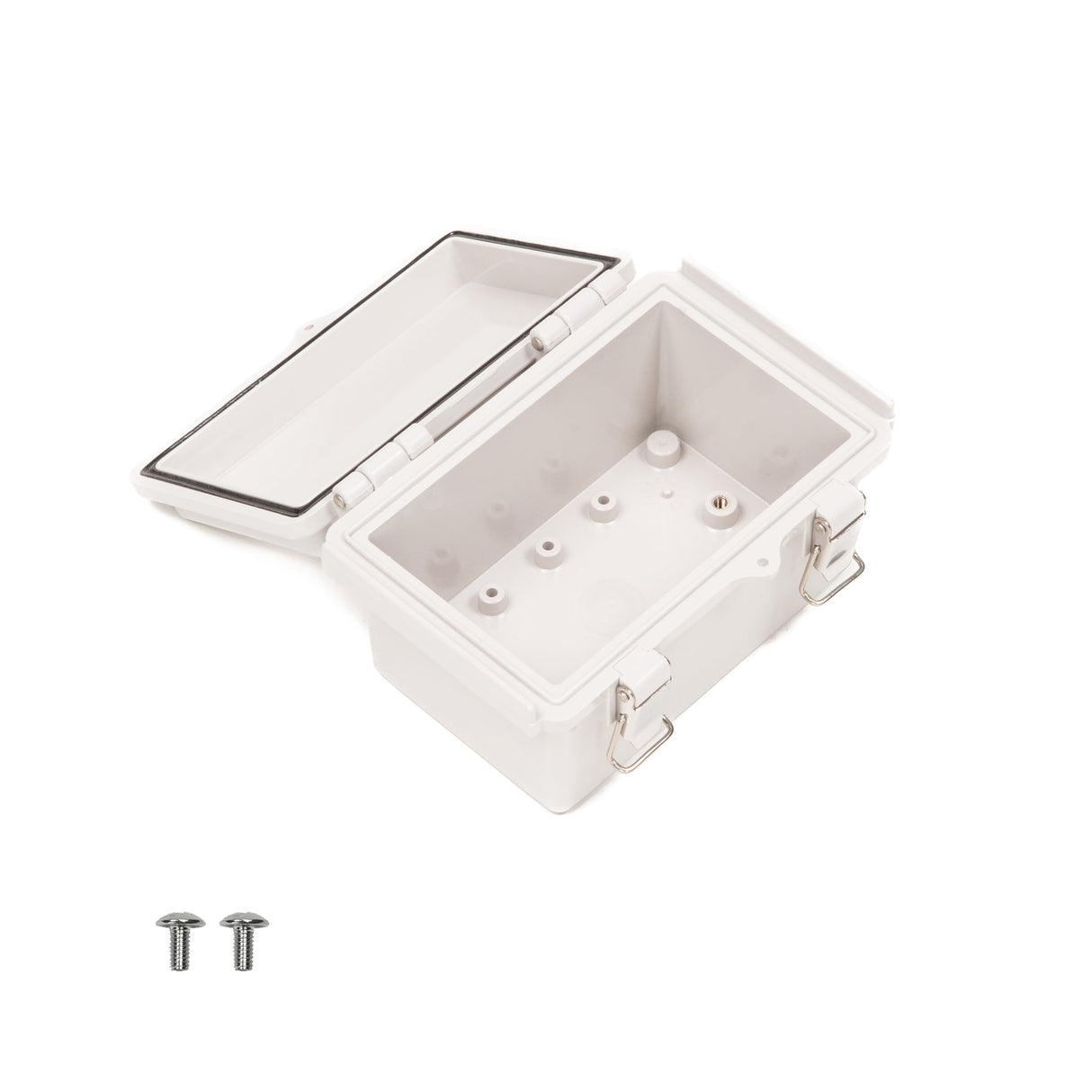 Boxco P - Series 6.30 x 8.27 x 5.12 Inches(160 x 210 x 130mm) Plastic Enclosure, IP67, IK08, ABS, Grey Cover, Molded Hinge and Latch Type - BC-AGP-162113 - powersupplymall.com