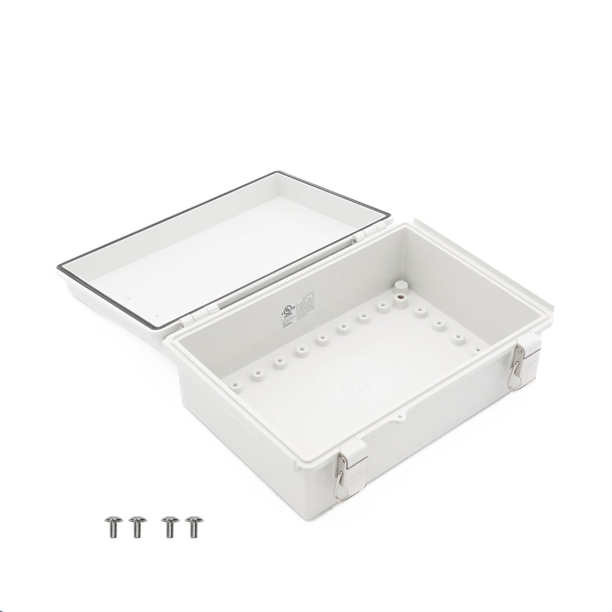 Boxco P - Series 7.48 x 11.02 x 3.94 Inches(190 x 280 x 100mm) Plastic Enclosure, IP67, IK08, ABS, Grey Cover, Molded Hinge and Latch Type - BC-AGP-192810 - powersupplymall.com