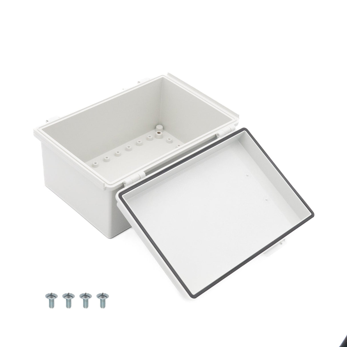 Boxco P - Series 7.48 x 11.02 x 5.51 Inches(190 x 280 x 140mm) Plastic Enclosure, IP67, IK08, PC, Grey Cover, Molded Hinge and Latch Type - BC-CGP-192814 - powersupplymall.com