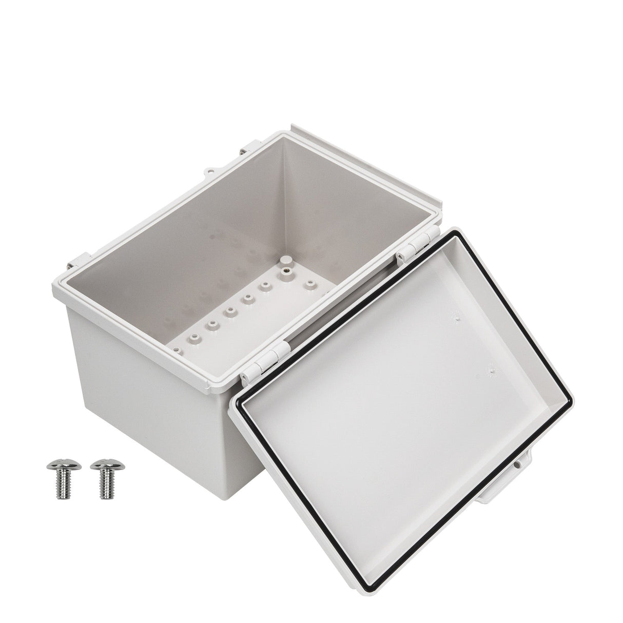 Boxco P - Series 7.87 x 11.81 x 7.09 Inches(200 x 300 x 180mm) Plastic Enclosure, IP67, IK08, ABS, Grey Cover, Molded Hinge and Latch Type - BC-AGP-203018 - powersupplymall.com
