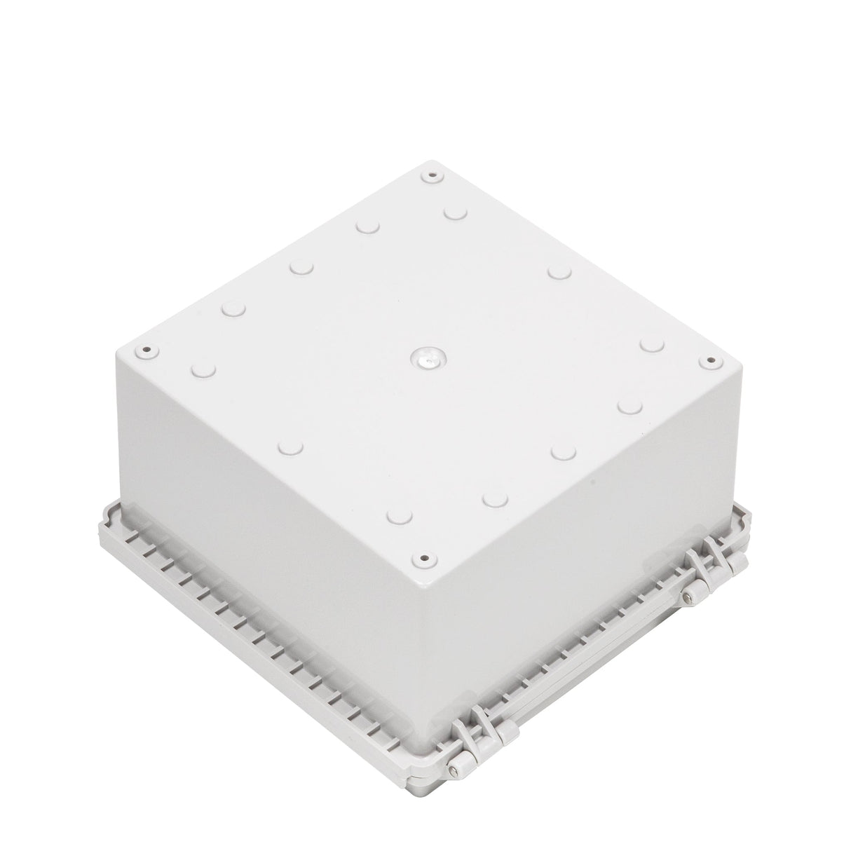 Boxco P - Series 8.27 x 8.27 x 5.12 Inches(210 x 210 x 130mm) Plastic Enclosure, IP67, IK08, PC, Grey Cover, Molded Hinge and Latch Type - BC-CGP-212113 - powersupplymall.com