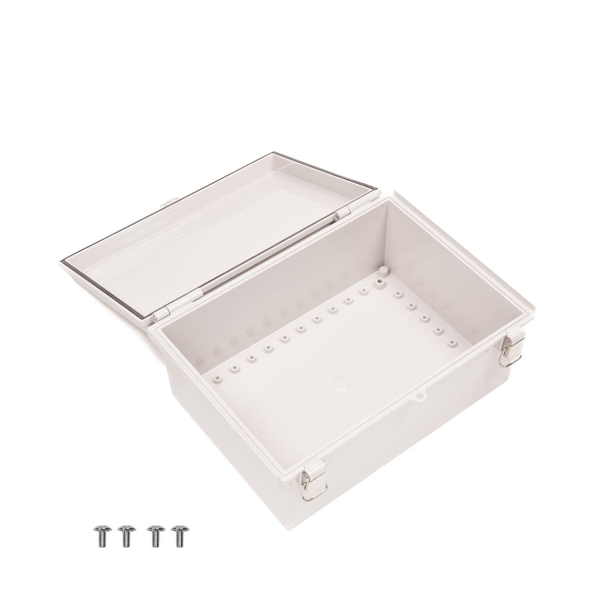 Boxco P - Series 9.84 x 13.78 x 7.09 Inches(250 x 350 x 180mm) Plastic Enclosure, IP67, IK08, ABS, Grey Cover, Molded Hinge and Latch Type - BC - AGP - 253518 - powersupplymall.com