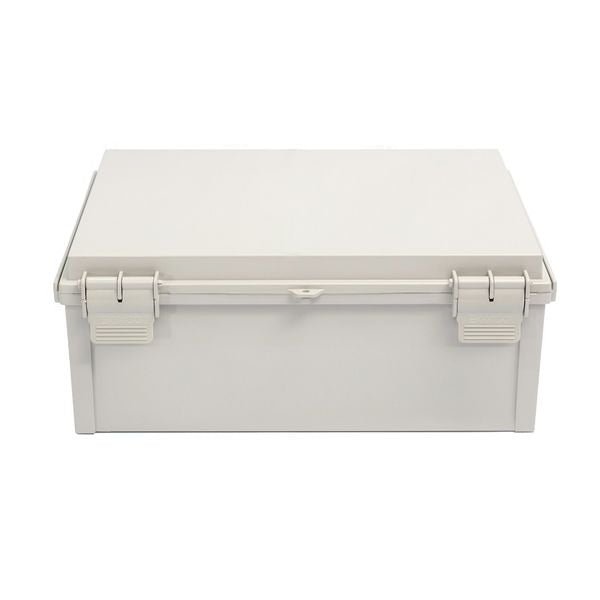 Boxco Q - Series 11.81 x 11.81 x 6.30 Inches(300 x 300 x 160mm) Plastic Enclosure, IP67, IK08, ABS, Transparent Cover, Plastic Hinge and Latch Type - BC - ATQ - 303016 - powersupplymall.com