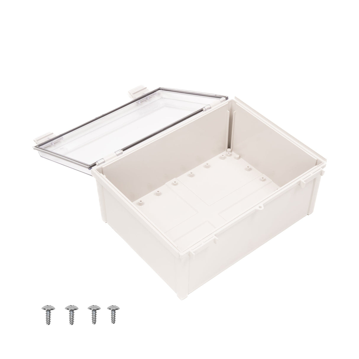 Boxco Q - Series 11.81 x 15.75 x 6.30 Inches(300 x 400 x 160mm) Plastic Enclosure, IP67, IK08, ABS, Transparent Cover, Plastic Hinge and Latch Type - BC - ATQ - 304016 - powersupplymall.com