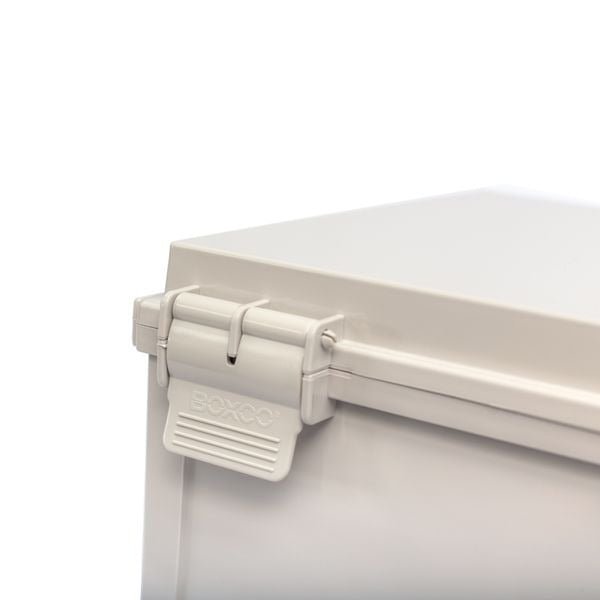 Boxco Q - Series 15.75 x 19.69 x 7.87 Inches(400 x 500 x 200mm) Plastic Enclosure, IP67, IK08, ABS, Transparent Cover, Plastic Hinge and Latch Type - BC - ATQ - 405020 - powersupplymall.com