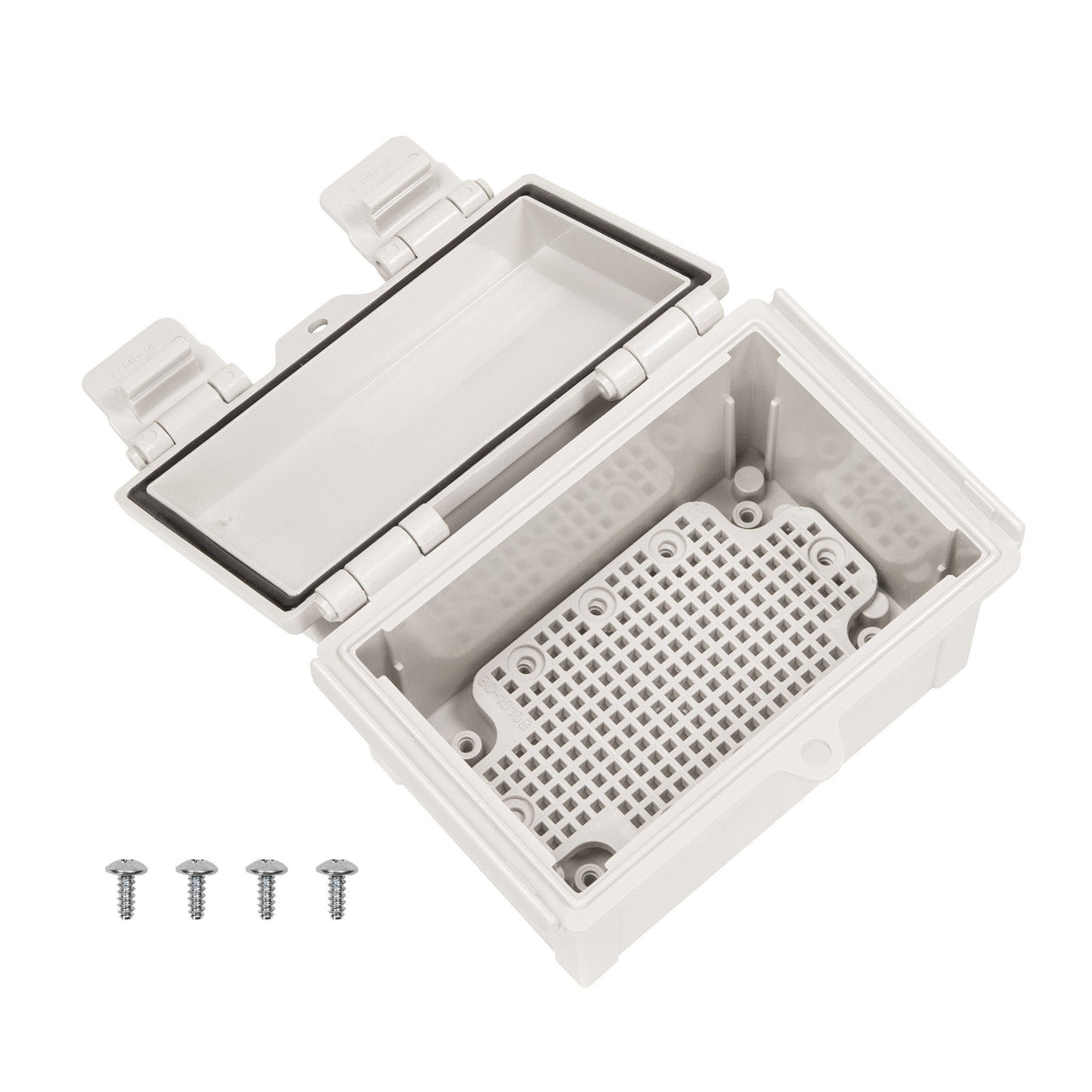 Boxco Q - Series 3.94 x 5.91 x 3.54 Inches(100 x 150 x 90mm) Plastic Enclosure, IP67, IK08, ABS, Grey Cover, Hinge Type with Plate - BC-AGQ-101509G - powersupplymall.com
