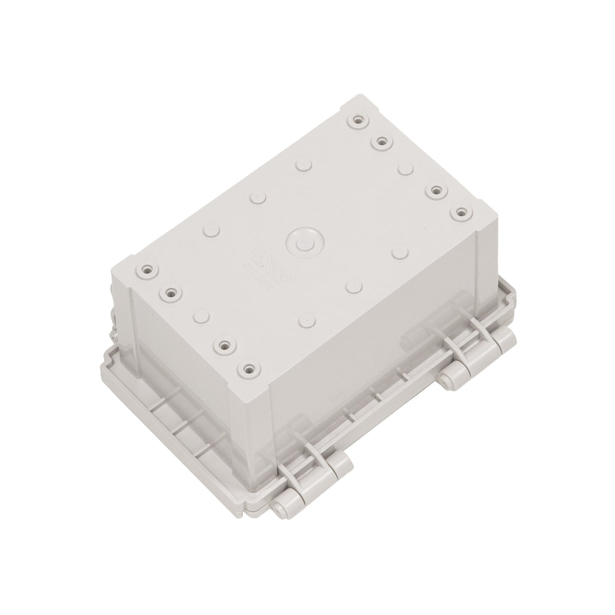 Boxco Q - Series 3.94 x 5.91 x 3.54 Inches(100 x 150 x 90mm) Plastic Enclosure, IP67, IK08, ABS, Grey Cover, Hinge Type with Plate - BC-AGQ-101509G - powersupplymall.com