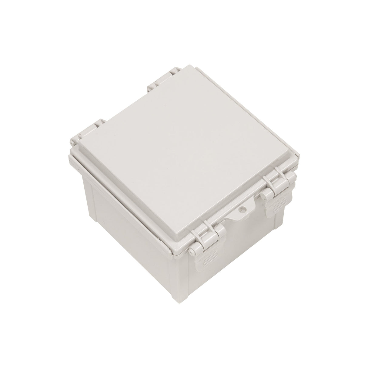 Boxco Q - Series 5.91 x 5.91 x 4.72 Inches(150 x 150 x 120mm) Plastic Enclosure, IP67, IK08, PC, Grey Cover, Plastic Hinge and Latch Type - BC-CGQ-151512 - powersupplymall.com
