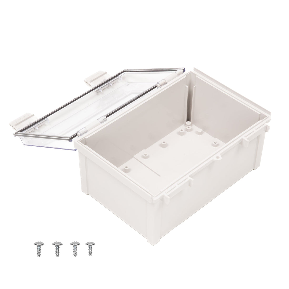 Boxco Q - Series 7.87 x 11.81 x 5.91 Inches(200 x 300 x 150mm) Plastic Enclosure, IP67, IK08, ABS, Transparent Cover, Plastic Hinge and Latch Type - BC - ATQ - 203015 - powersupplymall.com