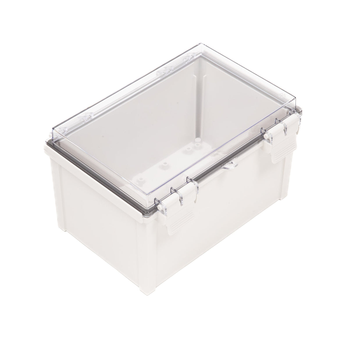 Boxco Q - Series 7.87 x 11.81 x 7.09 Inches(200 x 300 x 180mm) Plastic Enclosure, IP67, IK08, ABS, Transparent Cover, Plastic Hinge and Latch Type - BC - ATQ - 203018 - powersupplymall.com