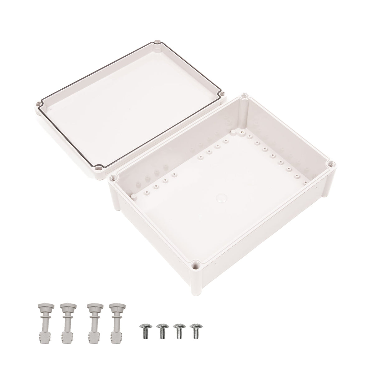Boxco S - Series 11.02 x 14.96 x 5.12 Inches(280x380x130mm) Plastic Enclosure, IP67, IK08, ABS, Grey Cover, Screw Type - BC-AGS-283813 - powersupplymall.com