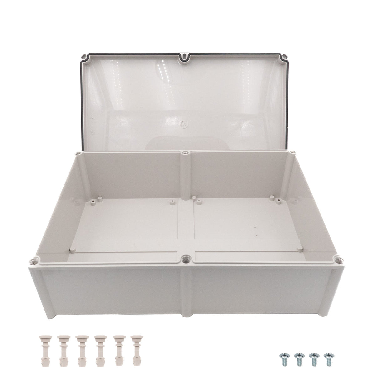Boxco S - Series 14.96 x 22.05 x 7.09 Inches(380x560x180mm) Plastic Enclosure, IP67, IK08, PC, Grey Cover, Screw Type - BC - CGS - 385618 - powersupplymall.com