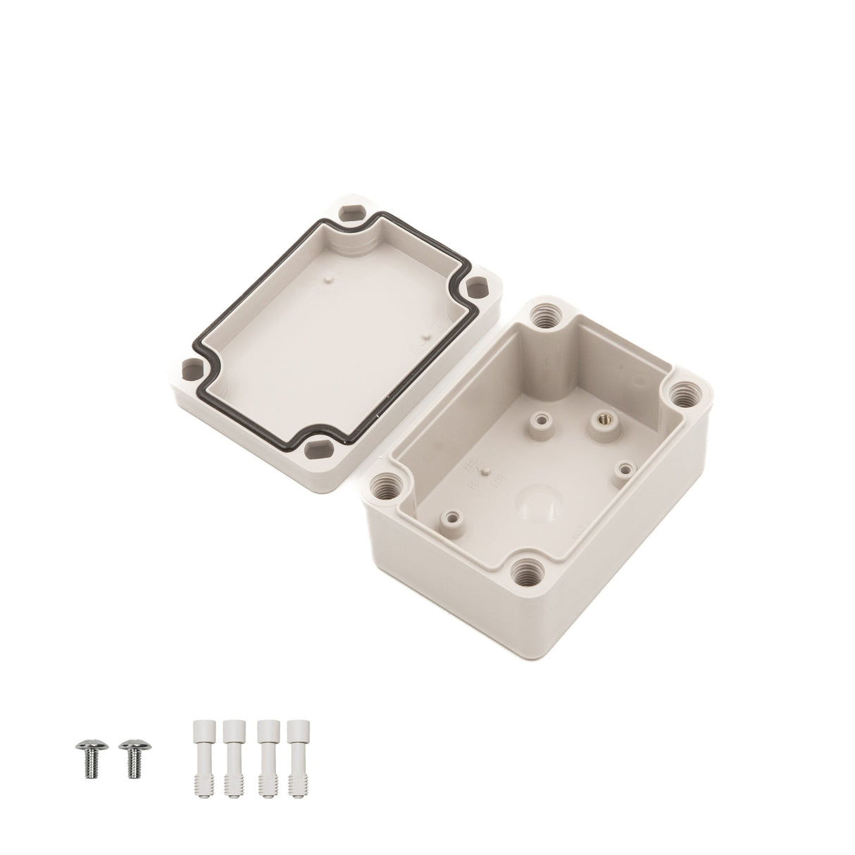 Boxco S - Series 2.95 x 4.13 x 2.17 Inches(75x105x55mm) Plastic Enclosure, IP67, IK08, ABS, Grey Cover, Screw Type - BC-AGS-071005 - powersupplymall.com