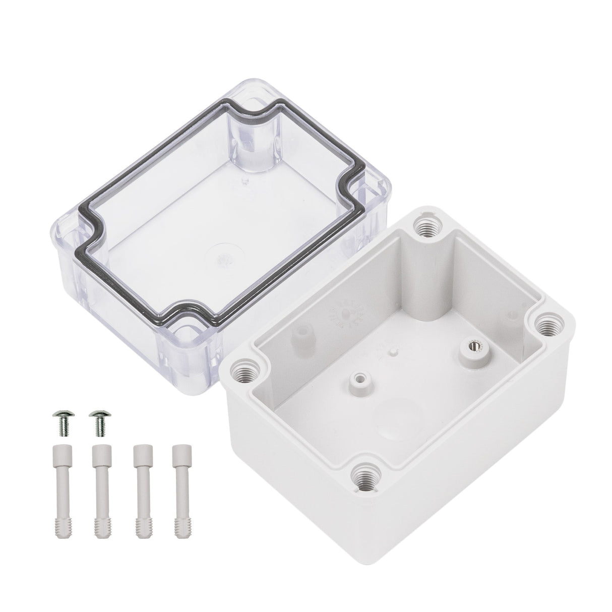 Boxco S - Series 3.15 x 4.33 x 3.35 Inches(80x110x85mm) Plastic Enclosure, IP67, IK08, PC, Transparent Cover, Screw Type - BC-CTS-081108 - powersupplymall.com