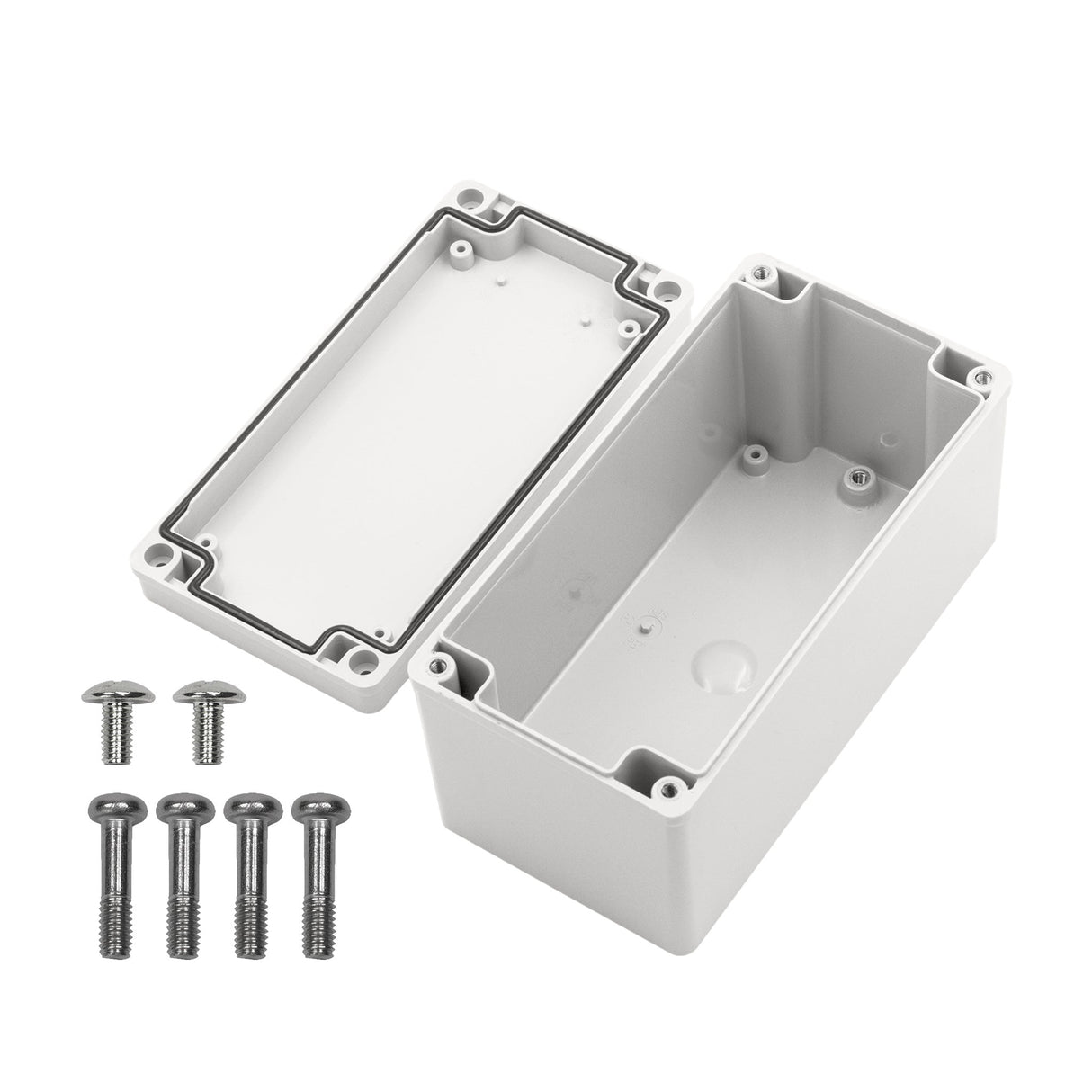 Boxco S - Series 3.15 x 6.3 x 3.35 Inches(80x160x85mm) Plastic Enclosure, IP67, IK08, ABS, Grey Cover, Screw Type - BC-AGS-081608 - powersupplymall.com