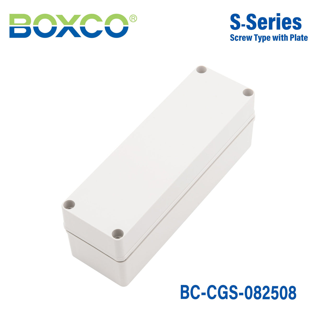 Boxco S - Series 3.15 x 9.84 x 3.35 Inches(80x250x85mm) Plastic Enclosure, IP67, IK08, PC, Grey Cover, Screw Type - BC - CGS - 082508 - powersupplymall.com